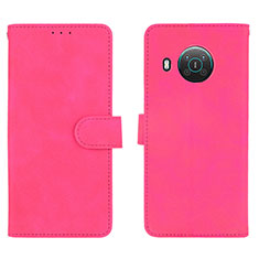 Leather Case Stands Flip Cover Holder L01Z for Nokia X10 Hot Pink