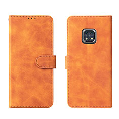 Leather Case Stands Flip Cover Holder L01Z for Nokia XR20 Brown