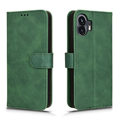 Leather Case Stands Flip Cover Holder L01Z for Nothing Phone 2 Green