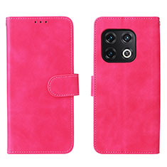 Leather Case Stands Flip Cover Holder L01Z for OnePlus 10 Pro 5G Hot Pink