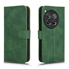 Leather Case Stands Flip Cover Holder L01Z for OnePlus 12R 5G Green