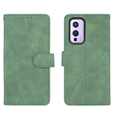 Leather Case Stands Flip Cover Holder L01Z for OnePlus 9 5G Green