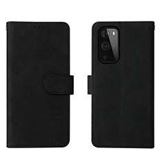 Leather Case Stands Flip Cover Holder L01Z for OnePlus 9 Pro 5G Black