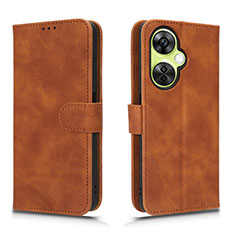 Leather Case Stands Flip Cover Holder L01Z for OnePlus Nord CE 3 5G Brown