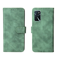 Leather Case Stands Flip Cover Holder L01Z for Oppo A54s Green