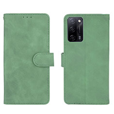 Leather Case Stands Flip Cover Holder L01Z for Oppo A55 5G Green