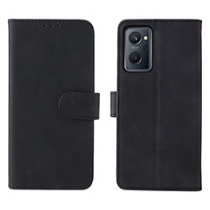 Leather Case Stands Flip Cover Holder L01Z for Oppo A96 4G Black
