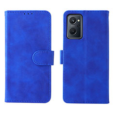 Leather Case Stands Flip Cover Holder L01Z for Oppo A96 4G Blue