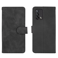 Leather Case Stands Flip Cover Holder L01Z for Oppo F19 Black