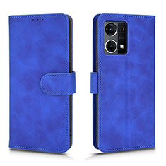 Leather Case Stands Flip Cover Holder L01Z for Oppo F21 Pro 4G Blue