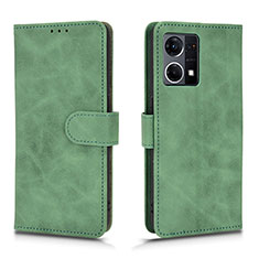 Leather Case Stands Flip Cover Holder L01Z for Oppo F21 Pro 4G Green