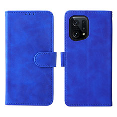 Leather Case Stands Flip Cover Holder L01Z for Oppo Find X5 5G Blue