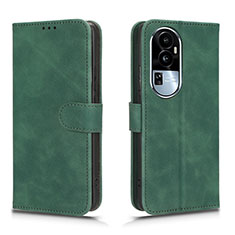 Leather Case Stands Flip Cover Holder L01Z for Oppo Reno10 Pro+ Plus 5G Green