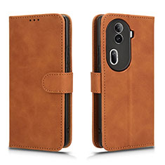 Leather Case Stands Flip Cover Holder L01Z for Oppo Reno11 Pro 5G Brown