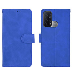 Leather Case Stands Flip Cover Holder L01Z for Oppo Reno5 A Blue