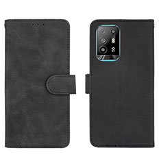 Leather Case Stands Flip Cover Holder L01Z for Oppo Reno5 Z 5G Black