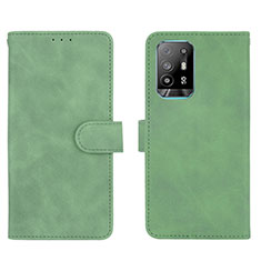Leather Case Stands Flip Cover Holder L01Z for Oppo Reno5 Z 5G Green