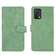 Leather Case Stands Flip Cover Holder L01Z for Oppo Reno6 Lite Green