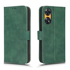 Leather Case Stands Flip Cover Holder L01Z for Oppo Reno8 T 4G Green