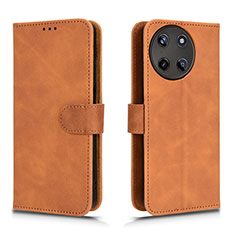 Leather Case Stands Flip Cover Holder L01Z for Realme 11 4G Brown