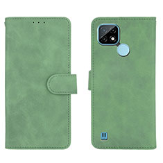 Leather Case Stands Flip Cover Holder L01Z for Realme C21 Green