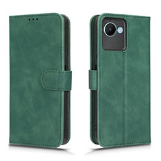 Leather Case Stands Flip Cover Holder L01Z for Realme C30 Green