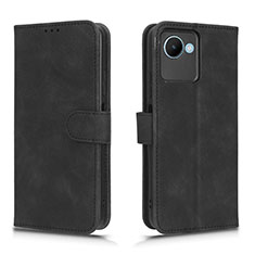 Leather Case Stands Flip Cover Holder L01Z for Realme C30s Black