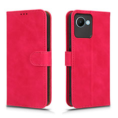 Leather Case Stands Flip Cover Holder L01Z for Realme C30s Hot Pink