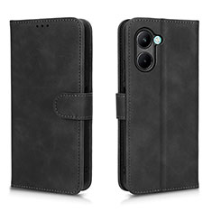 Leather Case Stands Flip Cover Holder L01Z for Realme C33 (2023) Black