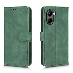 Leather Case Stands Flip Cover Holder L01Z for Realme C33 (2023) Green