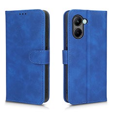 Leather Case Stands Flip Cover Holder L01Z for Realme C33 Blue