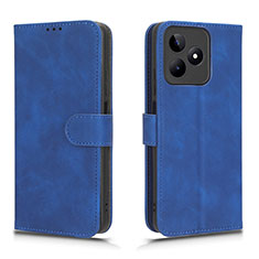 Leather Case Stands Flip Cover Holder L01Z for Realme C53 Blue