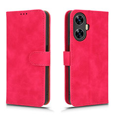 Leather Case Stands Flip Cover Holder L01Z for Realme C55 Hot Pink