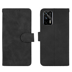 Leather Case Stands Flip Cover Holder L01Z for Realme GT 5G Black