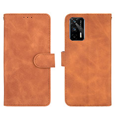 Leather Case Stands Flip Cover Holder L01Z for Realme GT Neo 5G Brown