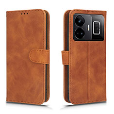 Leather Case Stands Flip Cover Holder L01Z for Realme GT Neo6 5G Brown