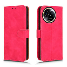 Leather Case Stands Flip Cover Holder L01Z for Realme Narzo 60x 5G Hot Pink