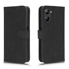 Leather Case Stands Flip Cover Holder L01Z for Realme V30t 5G Black