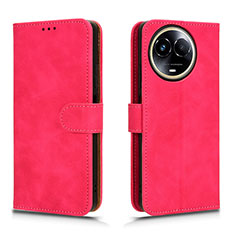 Leather Case Stands Flip Cover Holder L01Z for Realme V50 5G Hot Pink