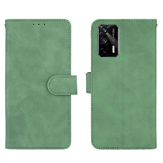 Leather Case Stands Flip Cover Holder L01Z for Realme X7 Max 5G Green