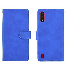 Leather Case Stands Flip Cover Holder L01Z for Samsung Galaxy A01 SM-A015 Blue