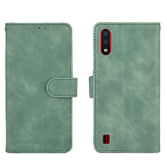 Leather Case Stands Flip Cover Holder L01Z for Samsung Galaxy A01 SM-A015 Green