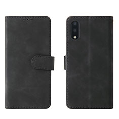 Leather Case Stands Flip Cover Holder L01Z for Samsung Galaxy A02 Black