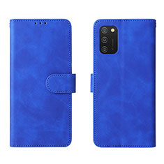 Leather Case Stands Flip Cover Holder L01Z for Samsung Galaxy A02s Blue