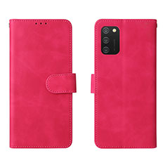 Leather Case Stands Flip Cover Holder L01Z for Samsung Galaxy A02s Hot Pink