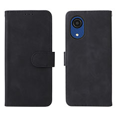 Leather Case Stands Flip Cover Holder L01Z for Samsung Galaxy A03 Core Black