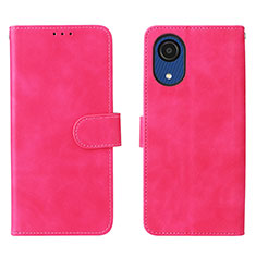 Leather Case Stands Flip Cover Holder L01Z for Samsung Galaxy A03 Core Hot Pink