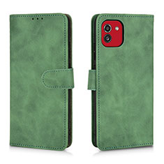 Leather Case Stands Flip Cover Holder L01Z for Samsung Galaxy A03 Green