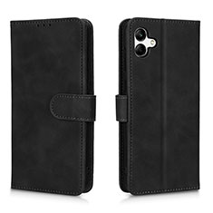 Leather Case Stands Flip Cover Holder L01Z for Samsung Galaxy A04 4G Black