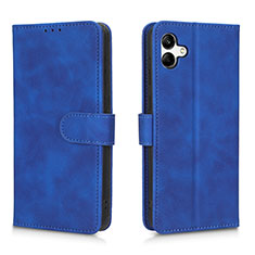 Leather Case Stands Flip Cover Holder L01Z for Samsung Galaxy A04 4G Blue